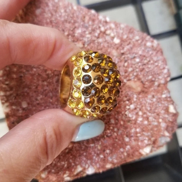 Bold amber tones crystal ring 6.5/7 - Picture 5 of 7